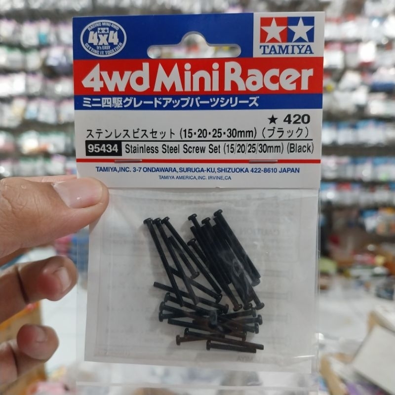 TAMIYA 95434 STAINLESS STEEL SCREW SET ( 15/20/25/30MM) ( BLACK)
