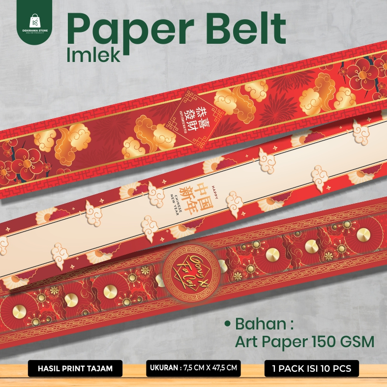 

[10pcs] Paper Belt Imlek / CNY Roll Label Chinese New Year / Kado Hadiah