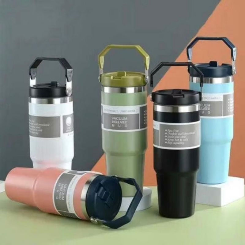 Termos Tyiso 900ML CLASSIC Tumbler Vacuum Flask Botol Minum Gagang Pegangan Thermos Air Panas Dingin