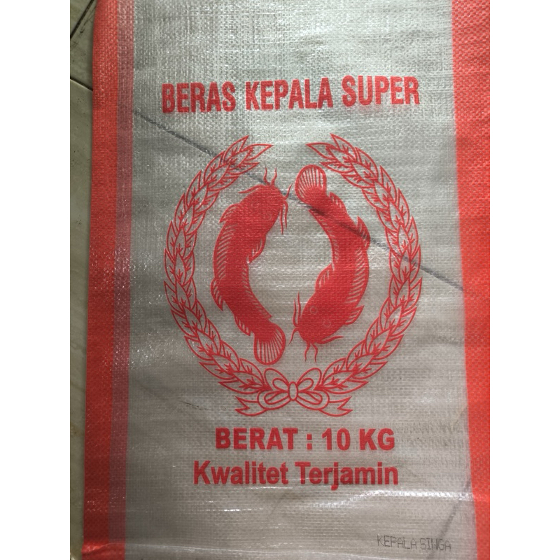 karung beras 10kg transparan cap kepala super isi 50 lembar
