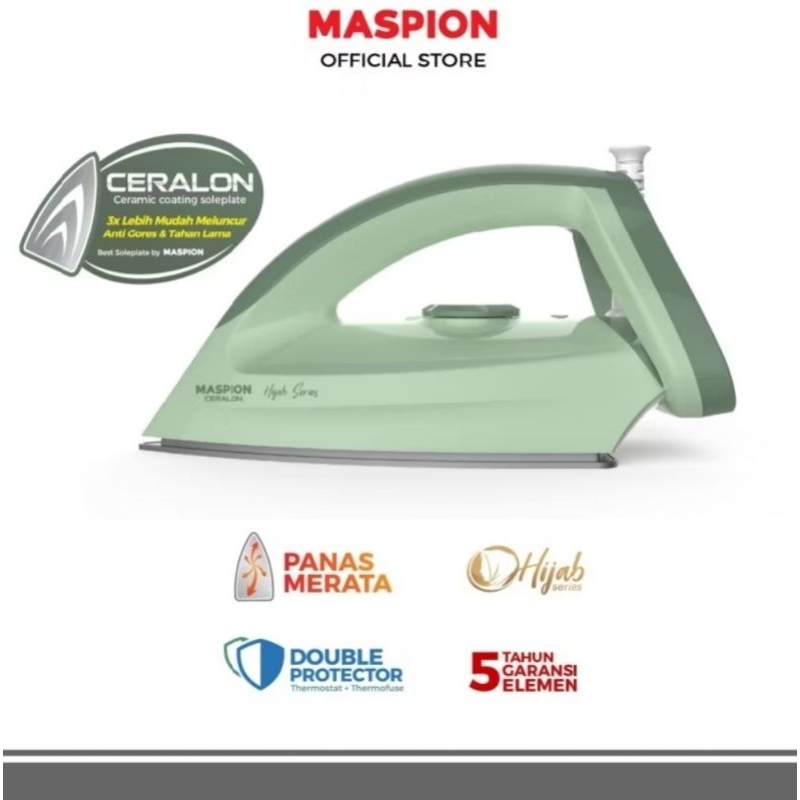 Maspion HA365 Setrika Ceralon Hijab Series 350Watt HA-365 BATAM