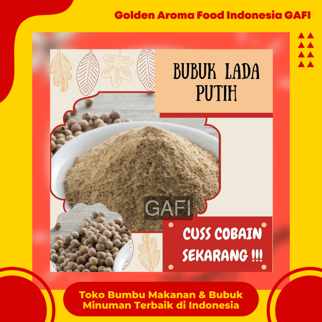 GAFI Food Bubuk Lada Putih 1 Kg White Pepper Powder Serbuk Lada Putih Bubuk Merica Asli 1Kg Halal