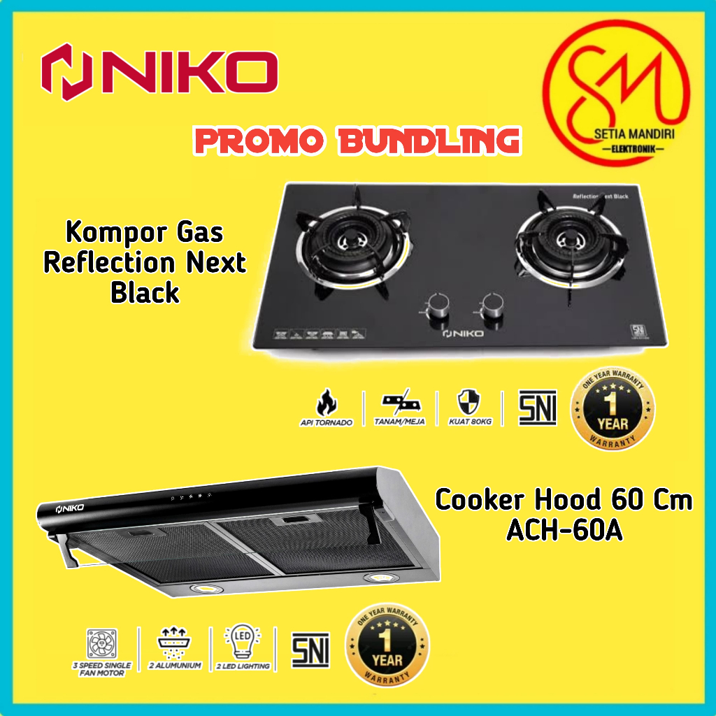 [Instant] NIKO Kompor Gas Kaca 2 3 Tungku - Pro Phantom & Reflection Next Black