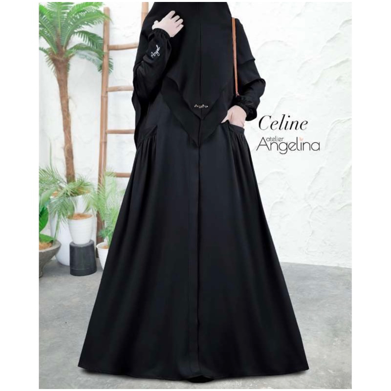 [SIAP KIRIM] CELIN BELLA SARAH EMBROIDERY BLACK SIZE XS S M L XL BY ATELIER ANGELINA
