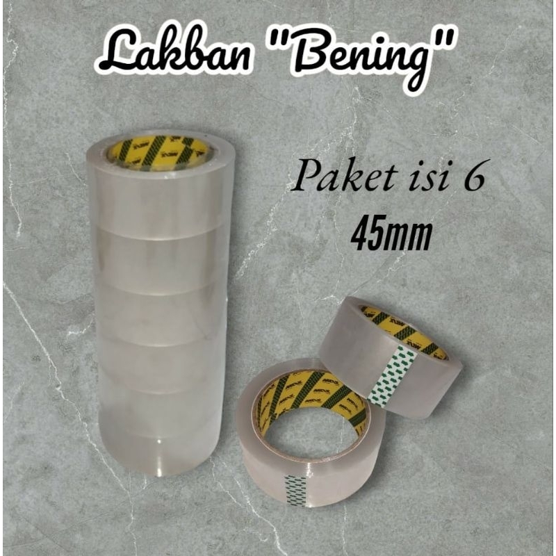 

Lakban/plakban bening 90yartx45 harga satu slop