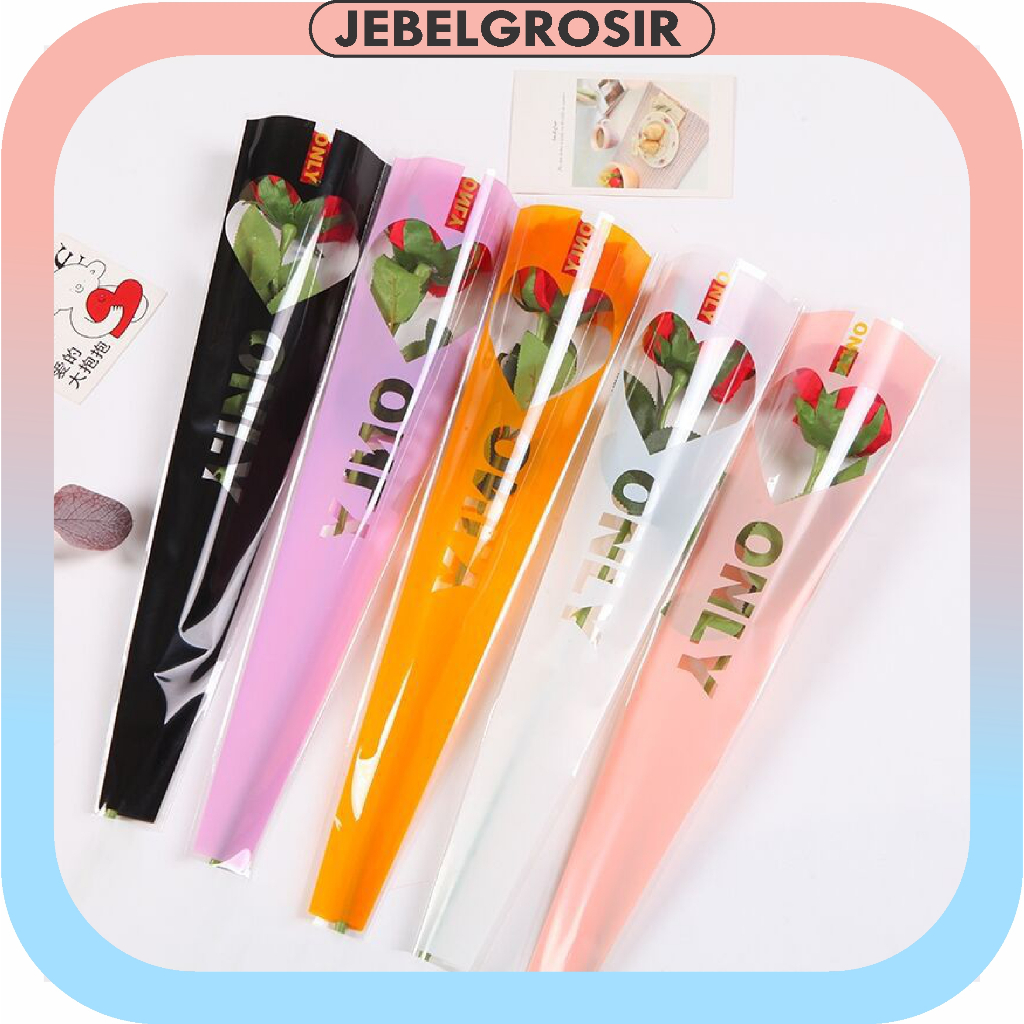

50 Lembar Single Flower Wrapping Cellophane Kertas Bunga Single Waterproof Transparant SF17
