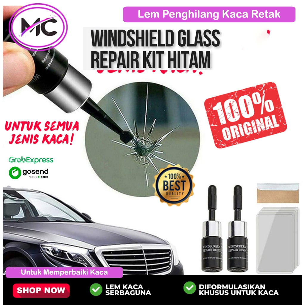 Lem Kaca Mobil Retak Tanpa Bekas Lem Perekat Kaca Pecah Aquarium LCD Super Kuat Windscreen Repair Ki