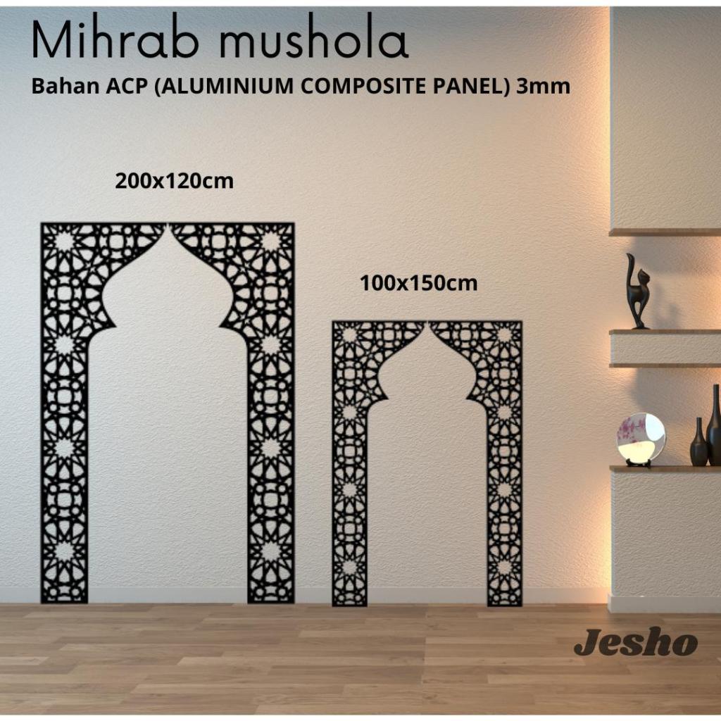 Mihrab Mushola Krawangan Hiasan Dinding Dekorasi Bahan ACP 3mm Motif 2