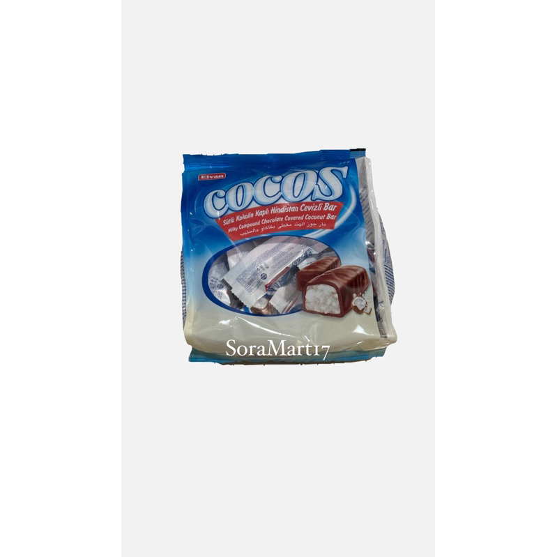 

Elvan Cocos Milky Compound Chocolate Covered Coconut Bar Cokelat isi Kelapa Turki 300gr