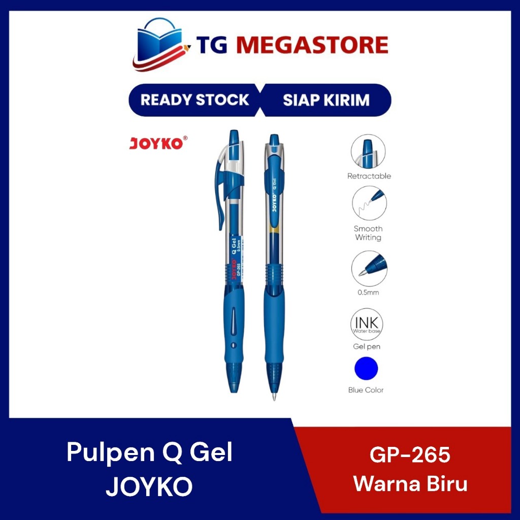 

Pulpen Gel Joyko ( GP-265 ) Q Gel Warna Biru