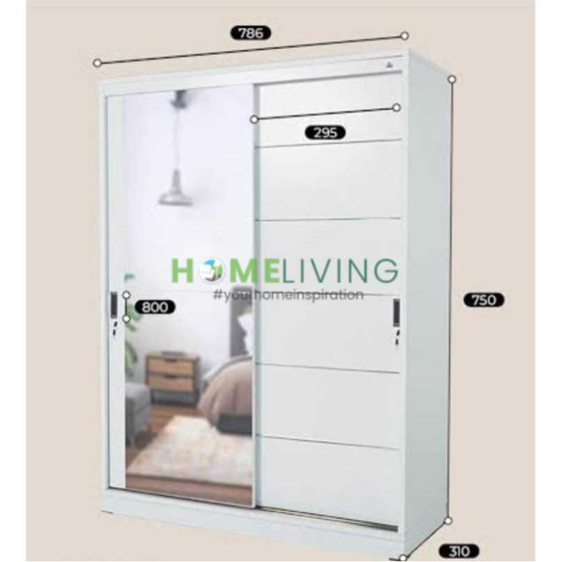HOMELIVING FURNITURE - LEMARI PAKAIAN 2 PINTU SLIDING - PALAZIO OLYMPIC