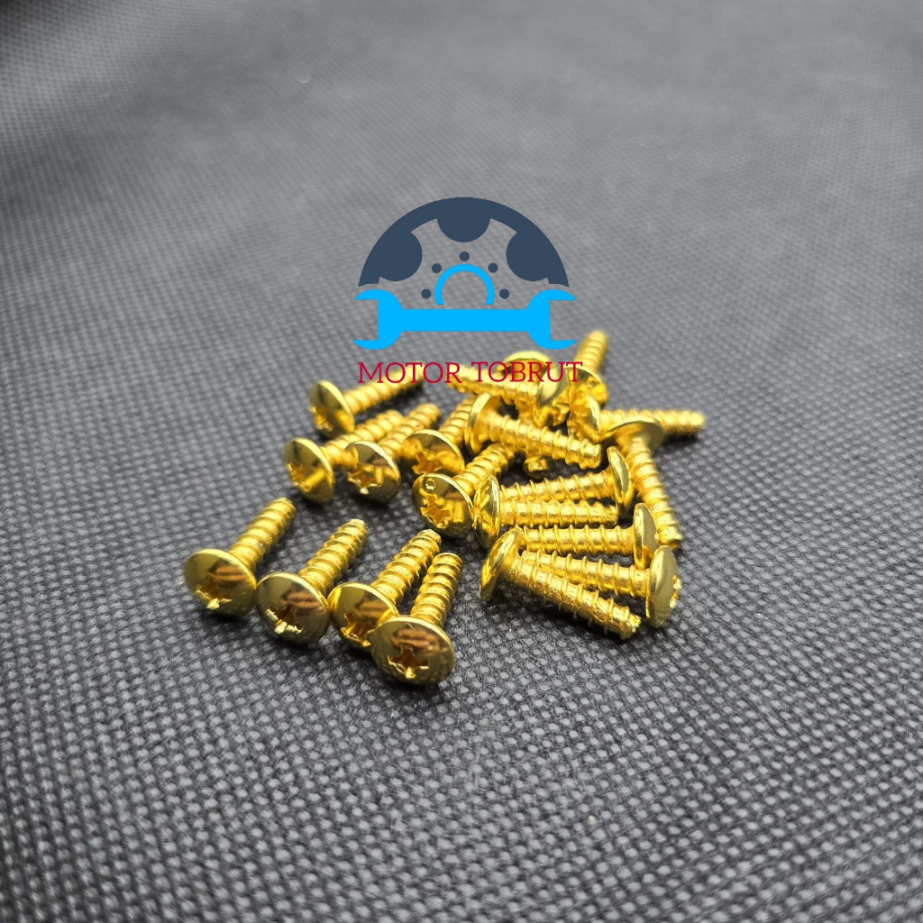1 pcs baut body warna gold 4x12 baut cover body baut samping beat pop fi street vario karbu scoopy s