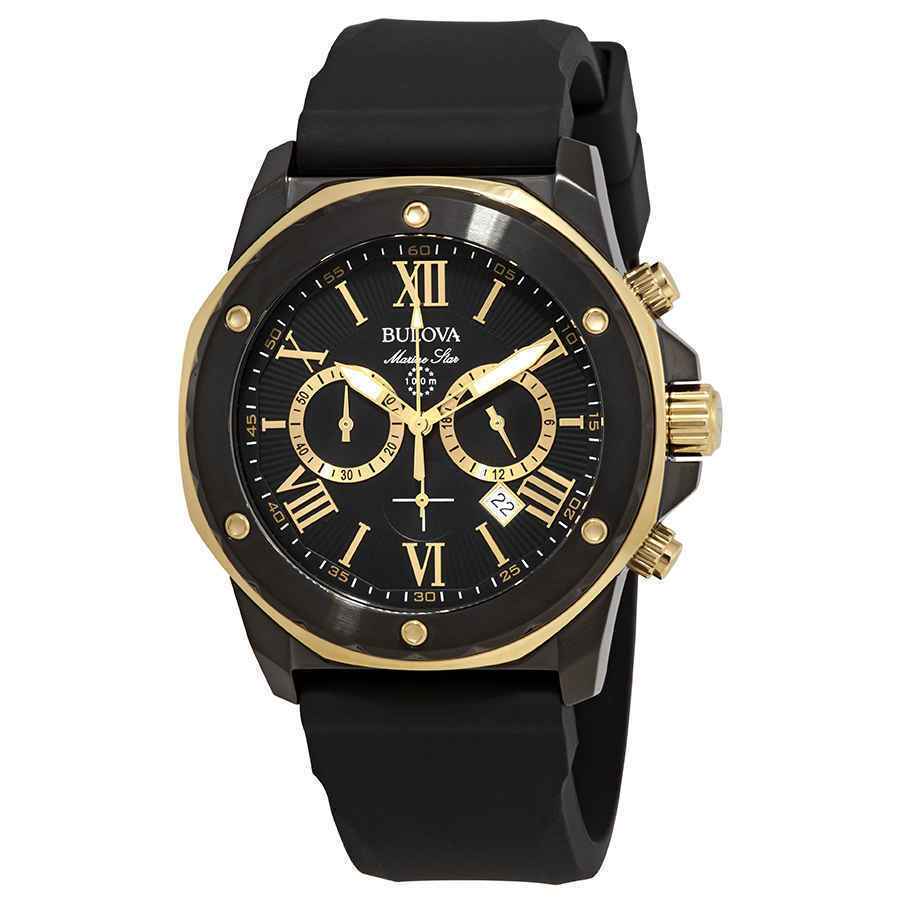 Bulova 98B278 Marine Star Chronograph Jam Tangan Pria Hitam 44mm