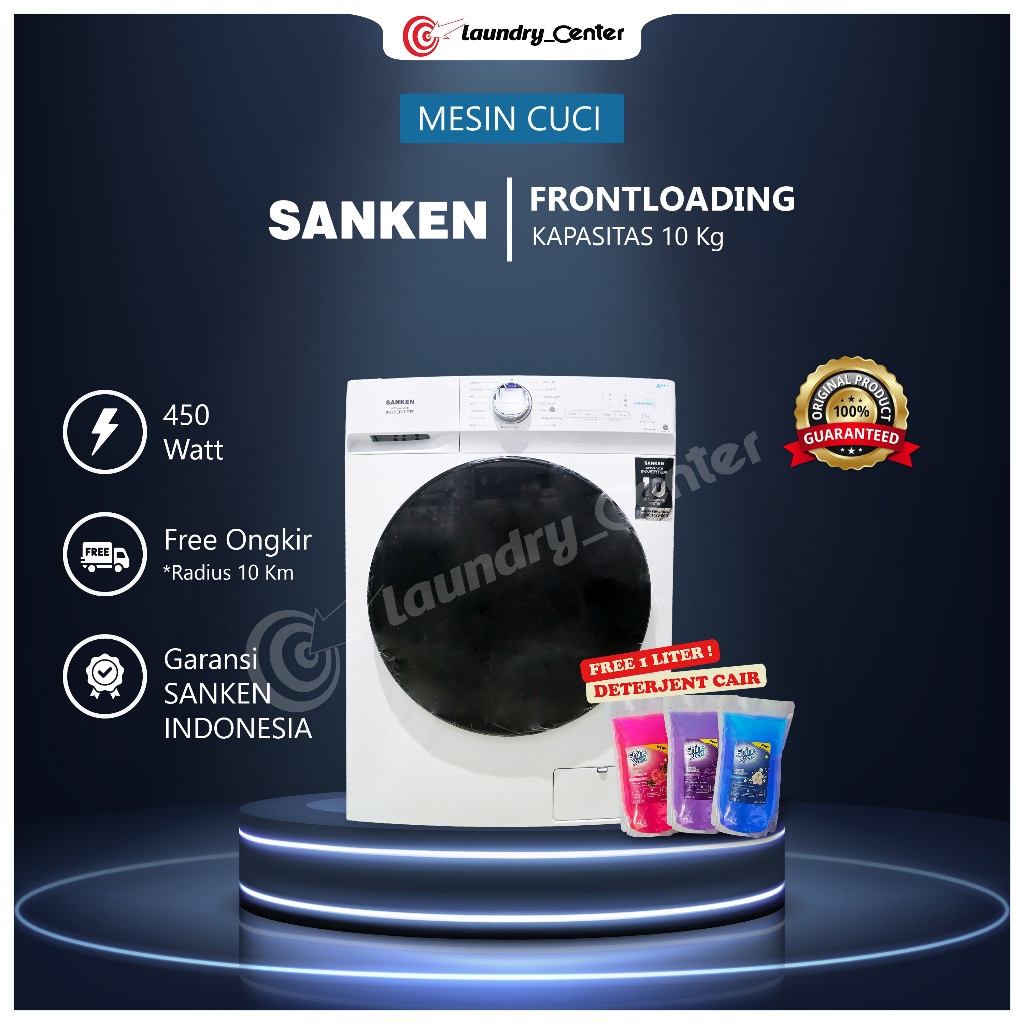 Mesin Cuci Sanken 10kg Frontloading ESFL 1050V