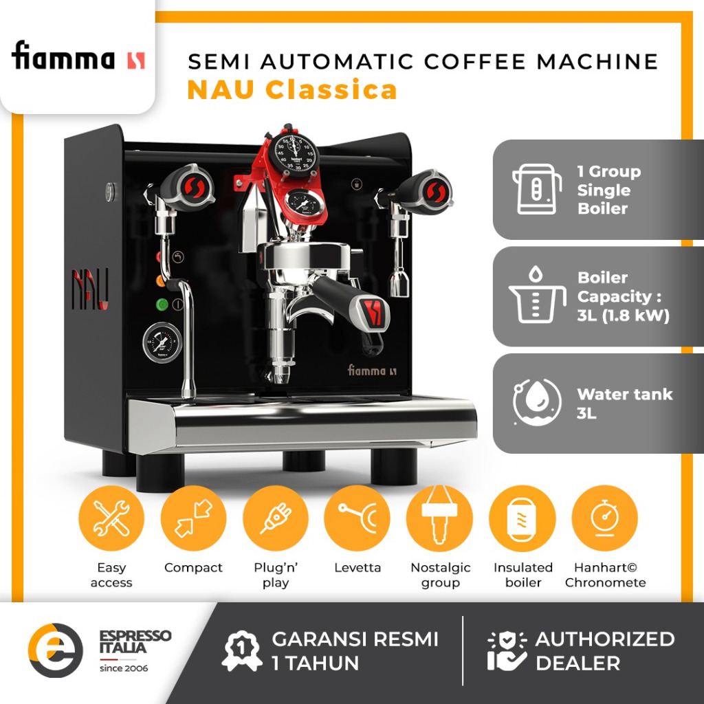 Mesin Espresso Manual FIAMMA NAU CLASSICA - Mesin Kopi Semi Otomatis 1 Group