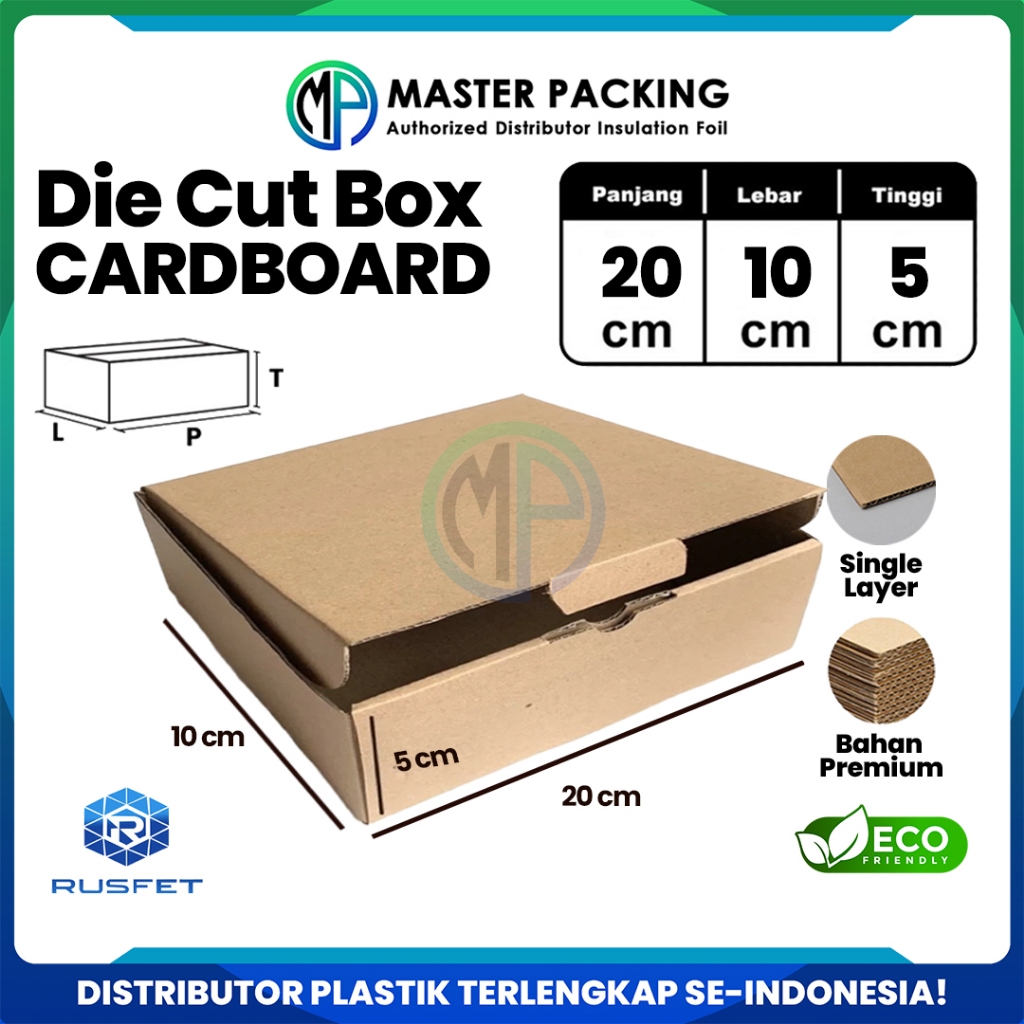 

DieCut Box Kardus Packing 20 X 10 X 5CM Rusfet Kotak Box Hampers Cardboard Dus Polos Harga Ecer