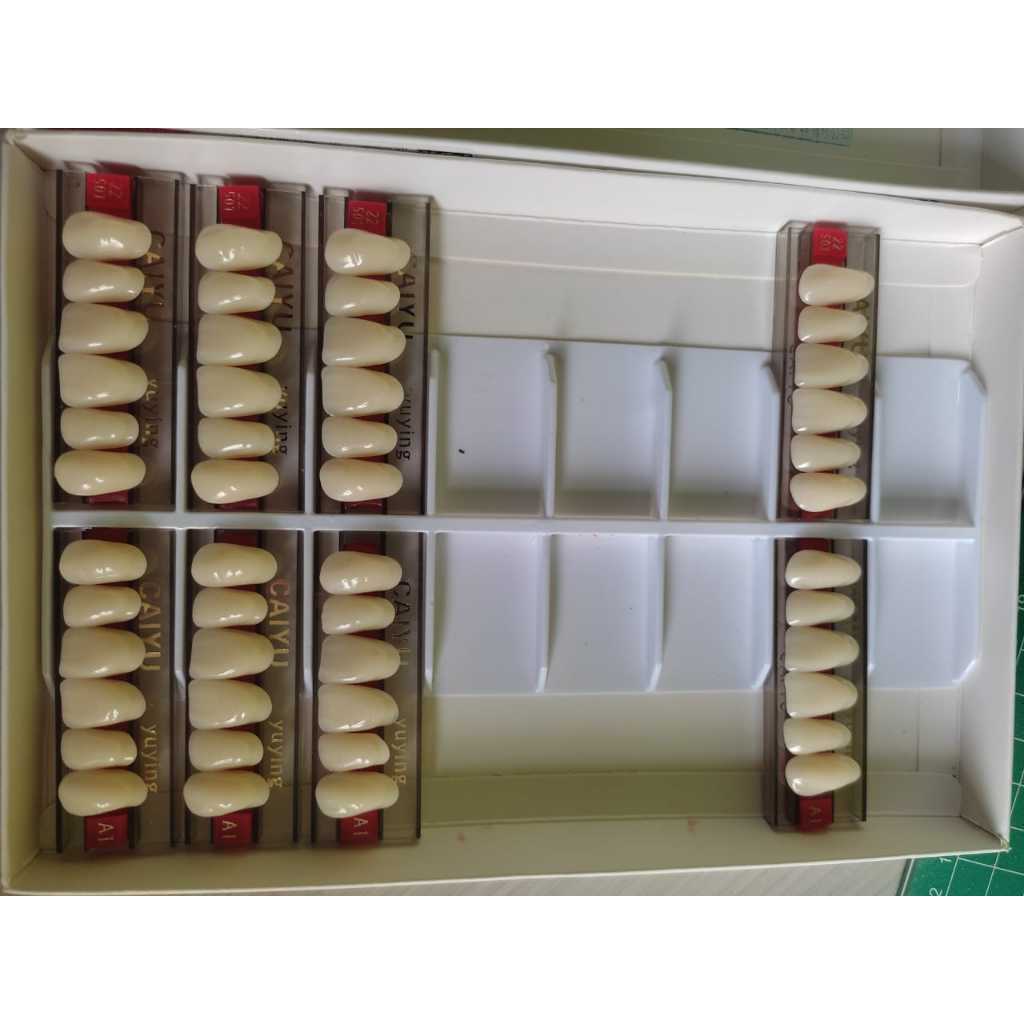 Gigi Palsu caiyu Depan Atas Per Papan isi 6 pcs asli original