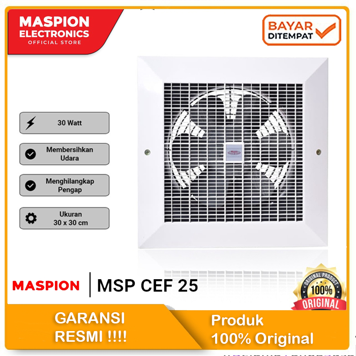 Maspion MSP CEF 25 Ceiling Exhaust Fan / Kipas Exhaust Plafon Hexos 10 Inch / 25cm CEF-25 / CEF25