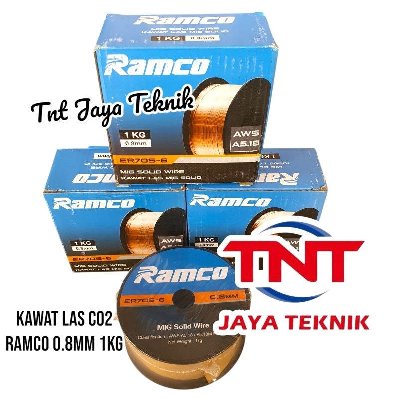 RAMCO KAWAT LAS CO2 ER70S-6 0.8MM 1KG / KAWAT LAS SOLID MIG WIRE 0.8 MM RAMCO