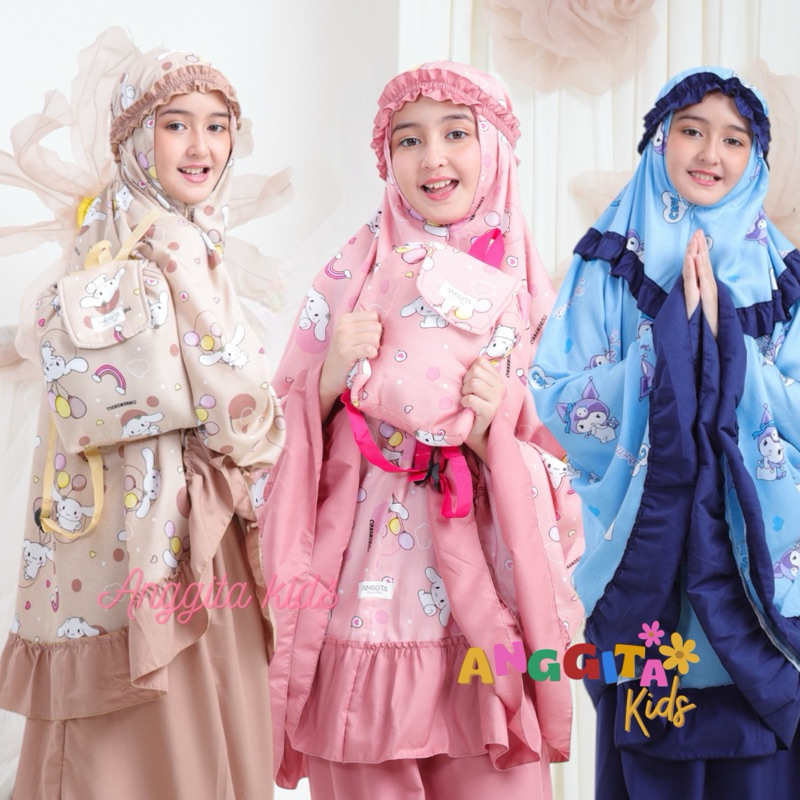 Mukena Anak Motif Tas Ransel | Mukena Anak Rayon TK SD Tanggung | Mukena
