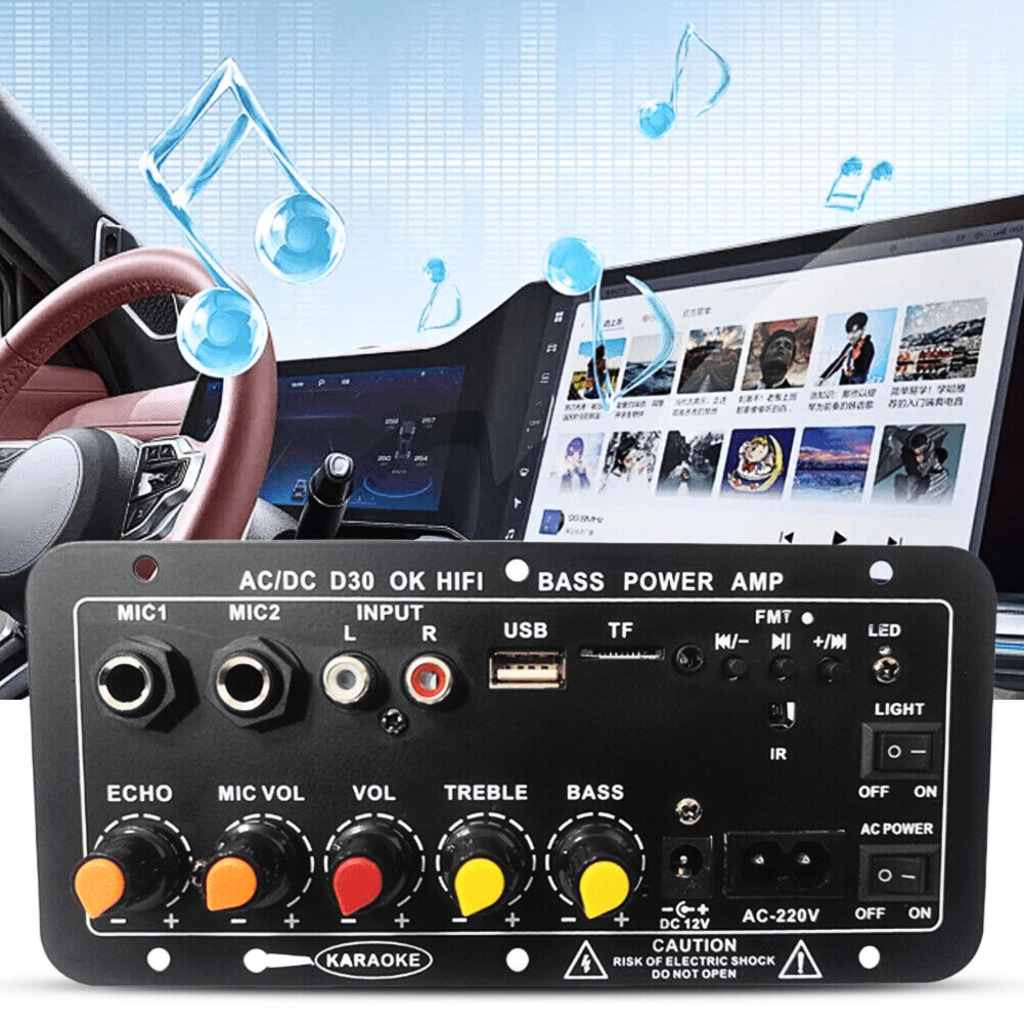 AQIYU Papan Amplifier Bluetooth Super Bass mobil ampli mini Board Subwoofer 5.0 30 Watt 12v 24v D30
