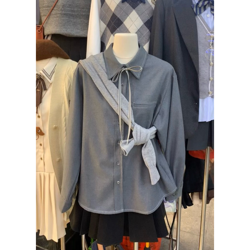 Baju Kemeja Blouse Wanita Import China Pita Simple