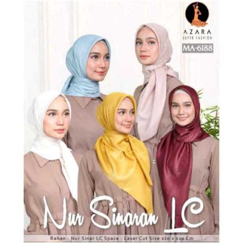 Jilbab Segi Empat Nur Sinar AZARA || Hijab Pesta Sinar Glamour || Kerudung Segi 4 AZARA Glamour