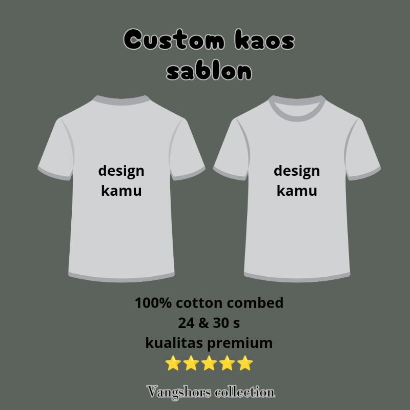 baju custom kaos/custom design gambar foto logo/kaos katun premium