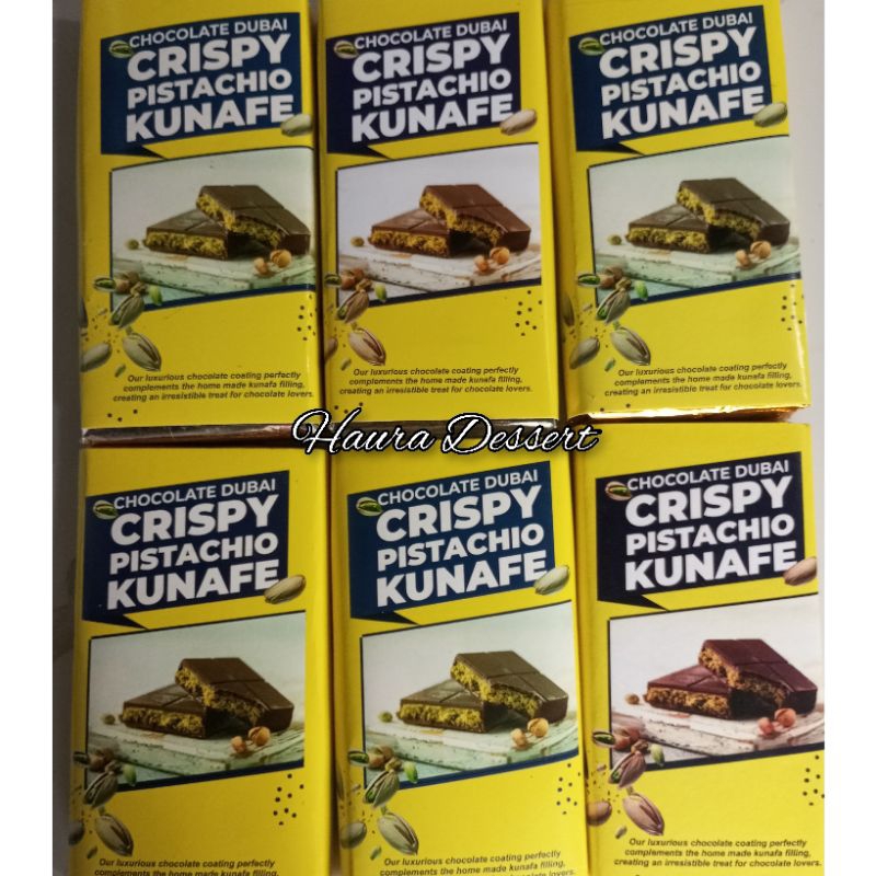 

Nycyta Home Chocolate Dubai Crispy "Pistachio Kunafe" Coklat Viral Berat 270 Gr , Size 16X8 Cm ,Food