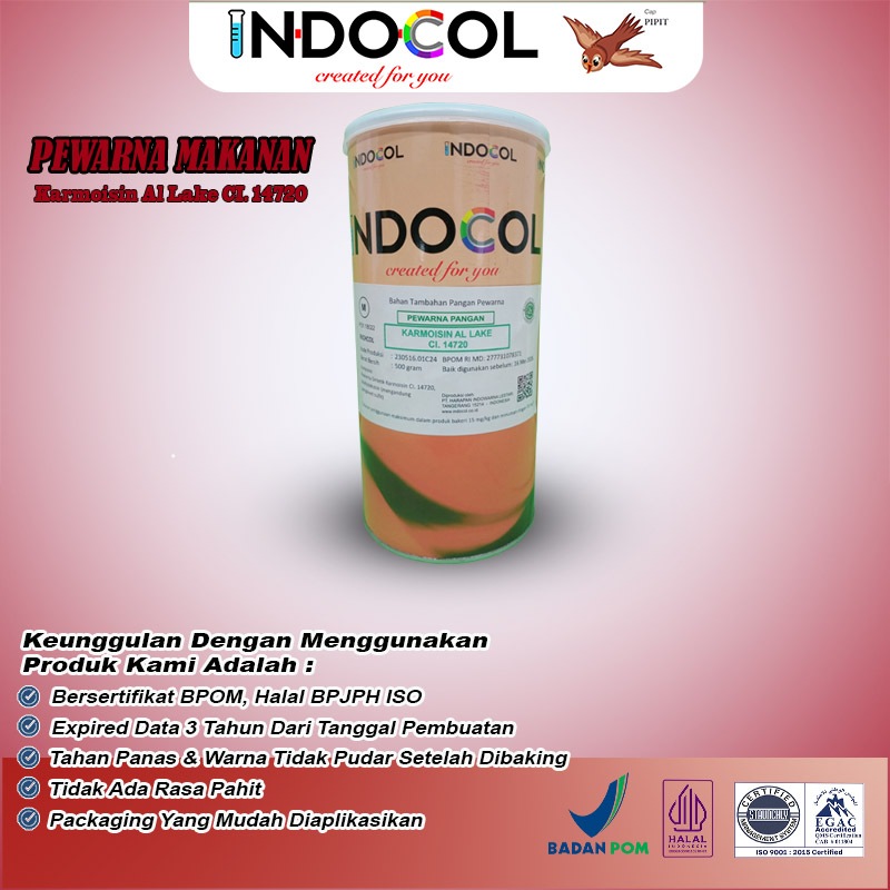 

Pewarna Makanan INDOCOL LAKE KARMOISIN CI.14720 (RC) (OIL BASED)