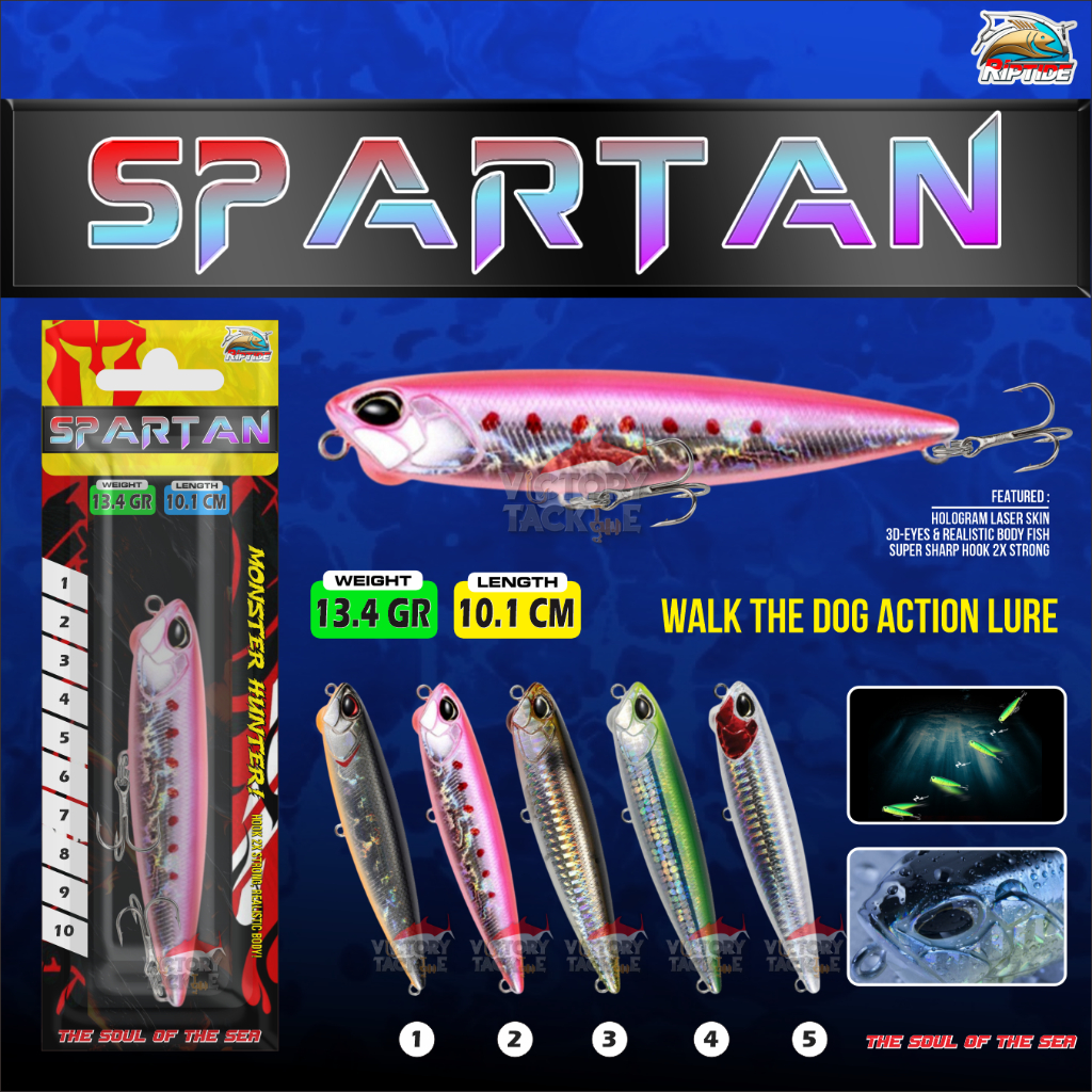 Umpan Pancing Ultralight Casting Riptide SPARTAN PENCIL FLOATING TOP WATER WALK THE DOG ACTION LURE 