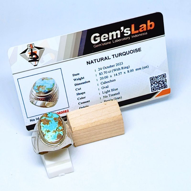 Cincin Natural Pirus Persia (Turquoise) + Memo