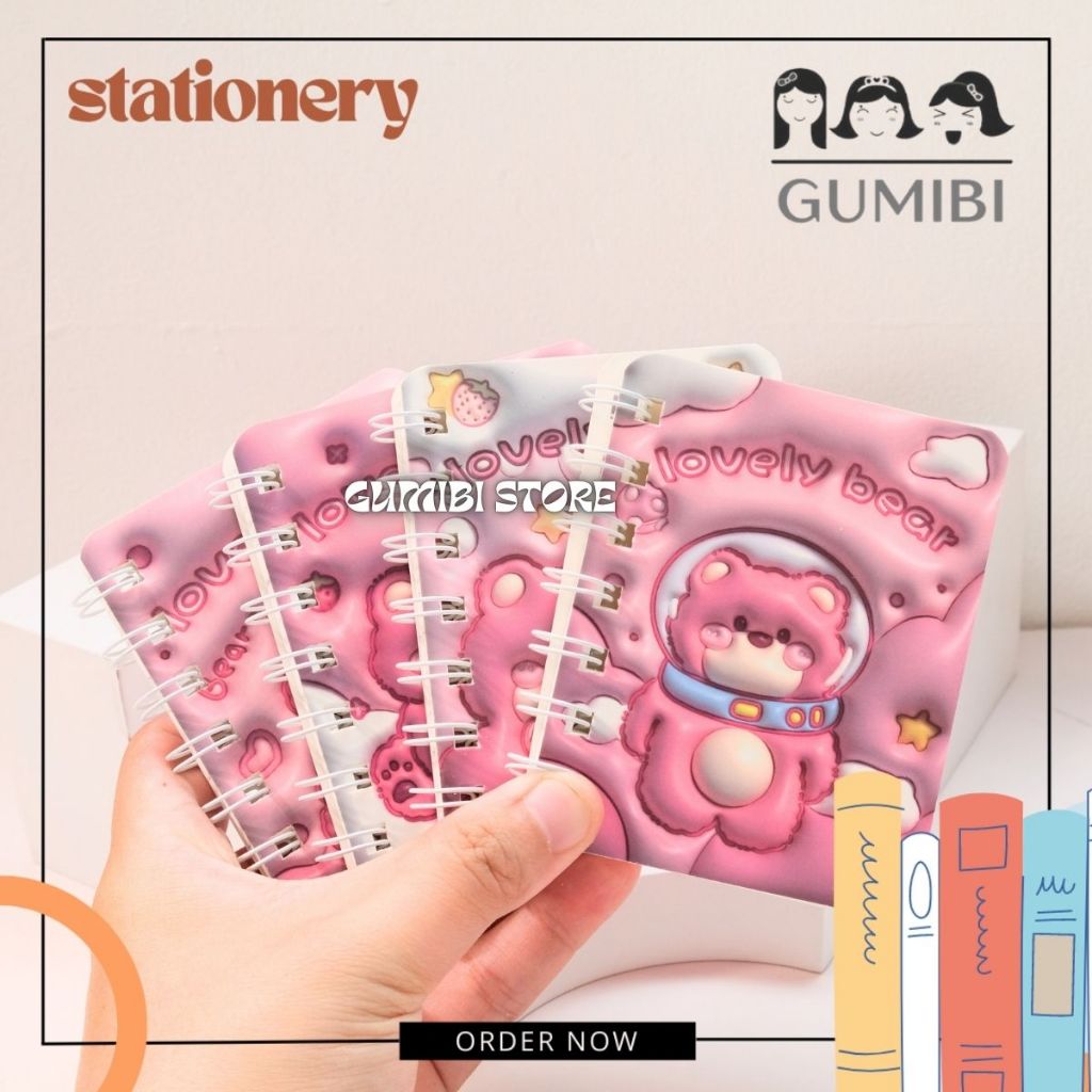 

NOTEBOOK RING A7 LOTSO BUKU TULIS SPIRAL MINI LOTSO BEAR BERUANG PINK BUKU TULIS BERGARIS KECIL TERMURAH GUMIBI STORE