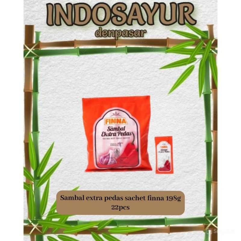 

saus sambal extra pedas finna sachet 198g 22pcs_ INDOSAYUR