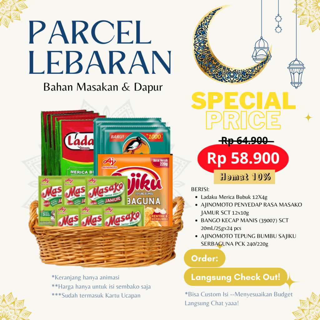 

Hampers Parcel Lebaran -- Bahan Masakan Dapur (Bisa Custom / Request)