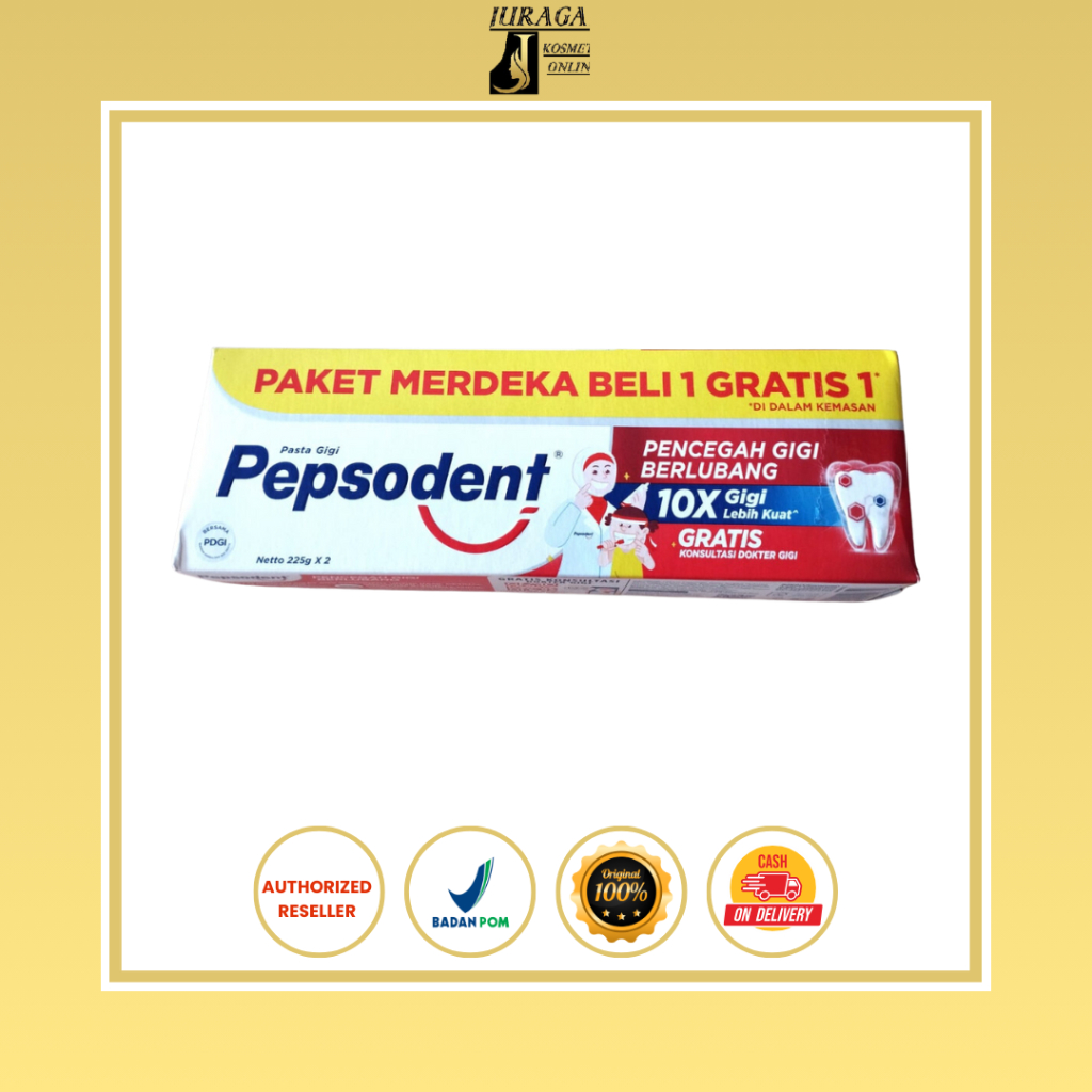 Pepsodent Pasta Gigi Paket Merdeka Beli 1 Gratis 1 225gr x 2