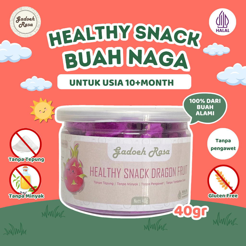 

Gadoeh Rasa Buah Naga Kering Healthy Snack Dragon Fruit