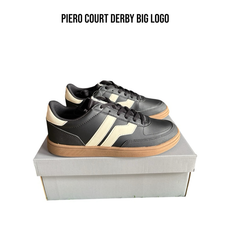 PIERO COURT DERBY BIG LOGO-BLACK/WHITE/BROWN PIE1000155