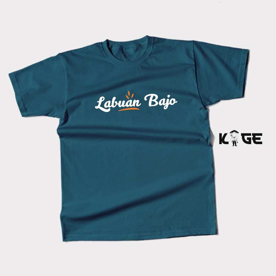 Baju Kaos Pria LABUAN BAJO TULISAN - Kaos Komodo Labuan Bajo Island KAOS KAGE