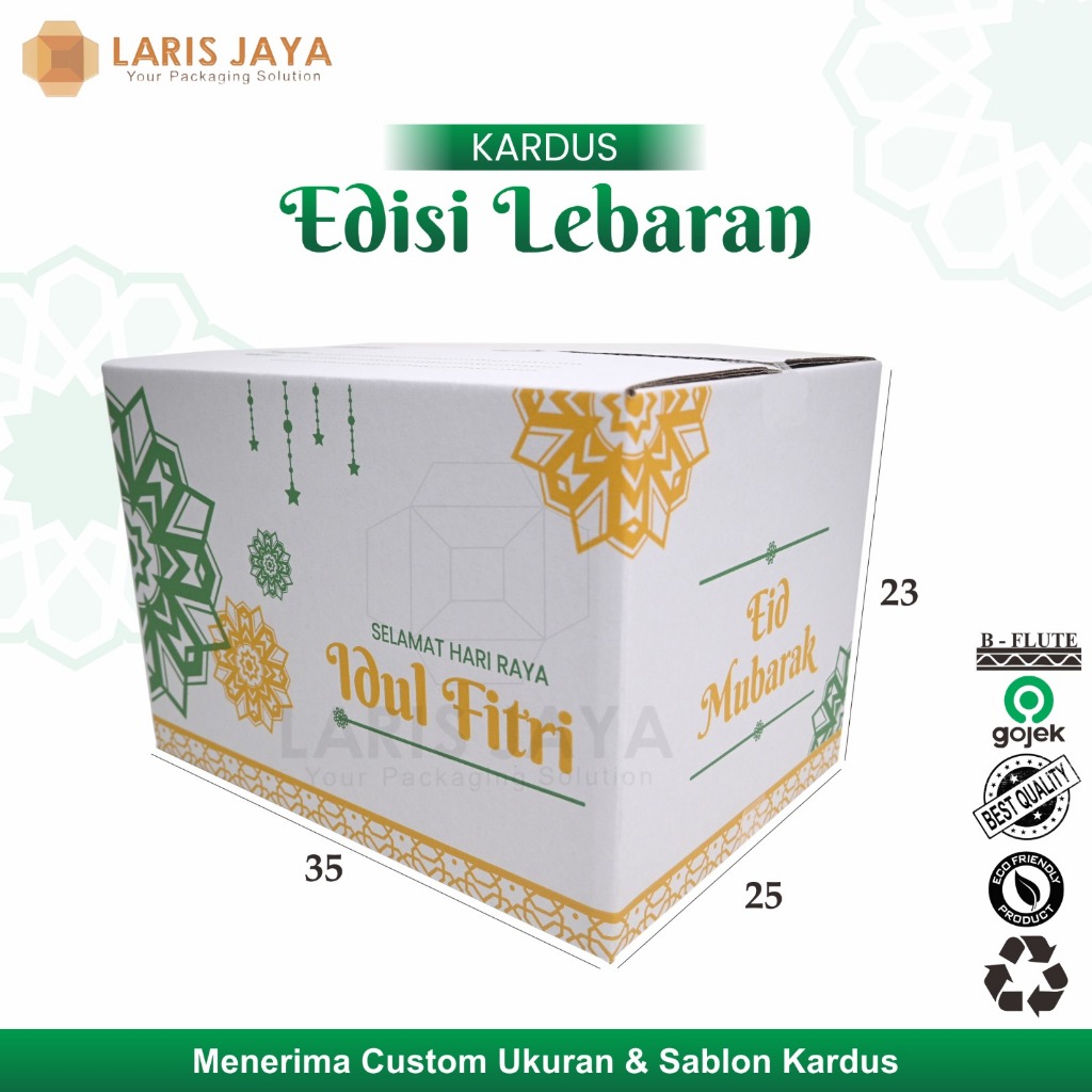 

Box Parcel 35x25x23 cm Kardus | Parcel | Lebaran | idul Fitri | sembako | hampers | eid mubarak | packaging lebaran | Box Idulfitri