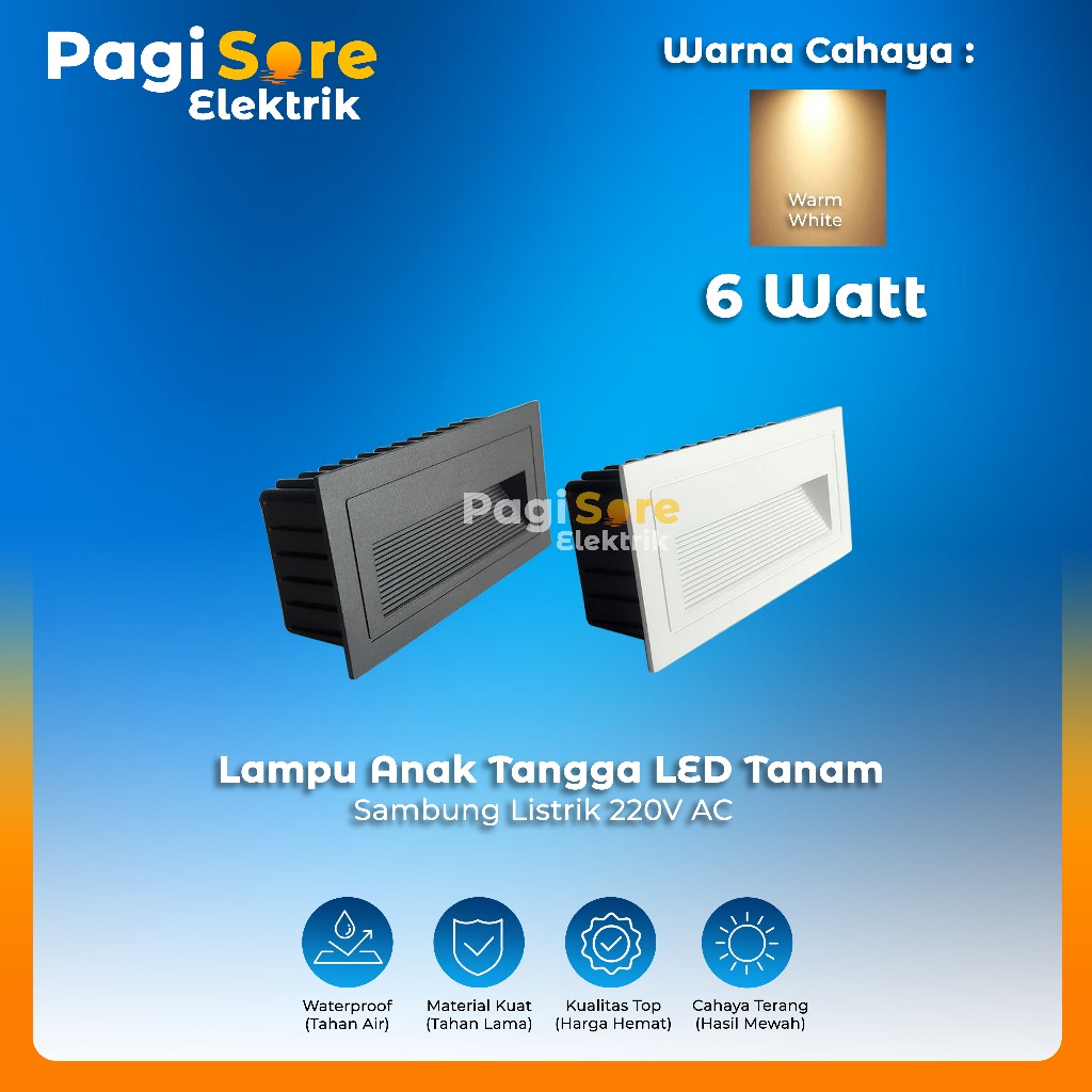 Lampu Anak Tangga LED 6W Tanam Minimalis 6W