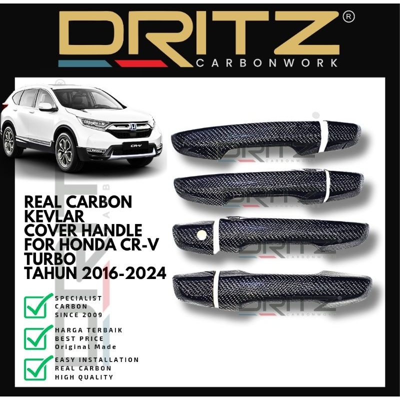 High Quality Asli Carbon Kevlar Cover Handle Honda CRV Turbo 2016 17 18 19 20 21 22 23 2024 aksesori