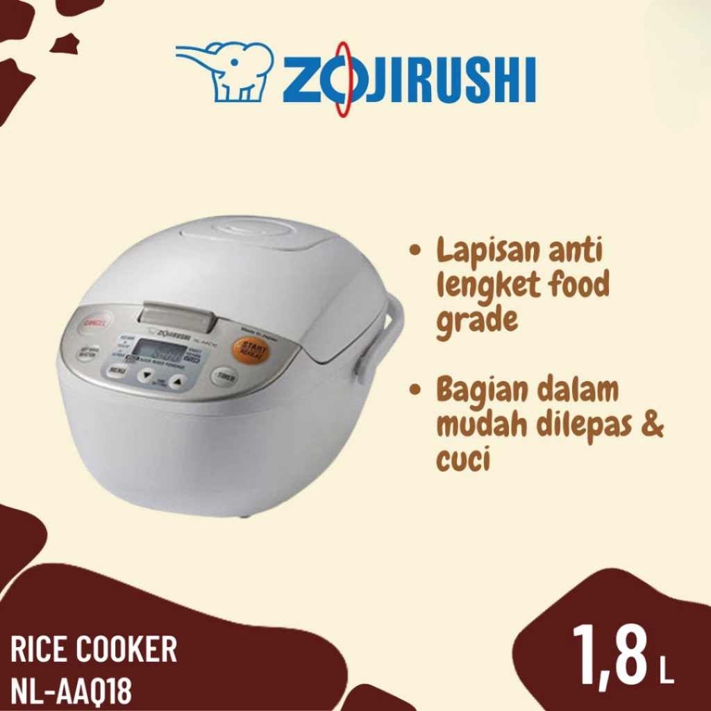 Zojirushi Rice Cooker NL-AAQ18 - Rice Cooker Digital Fuzzy Logic