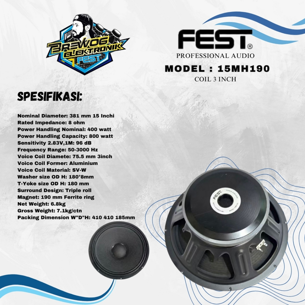 BREWOG FEST INDONESIA SPEAKER COMPONENT FEST 15MH190