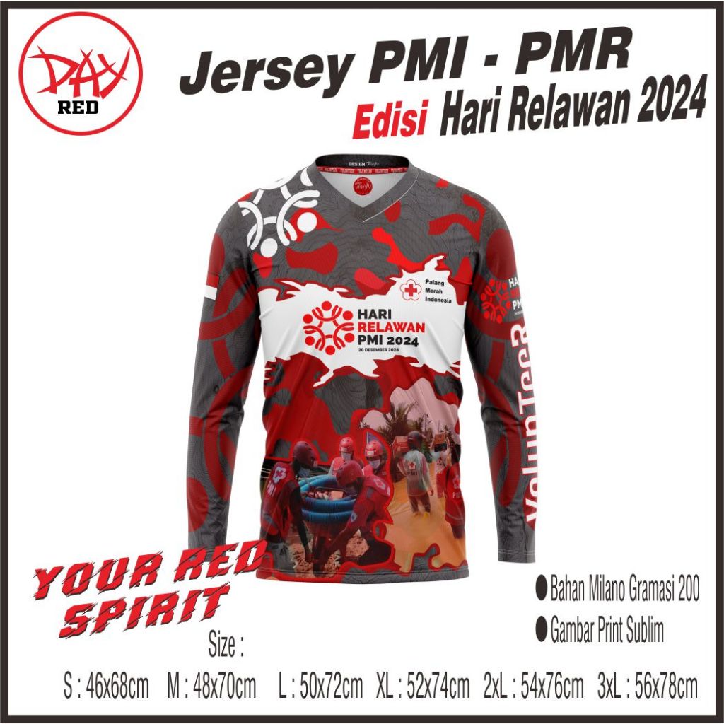 JERSEY / BAJU / T-SHIRT PMI - PMR EDISI HARI RELAWAN 2024