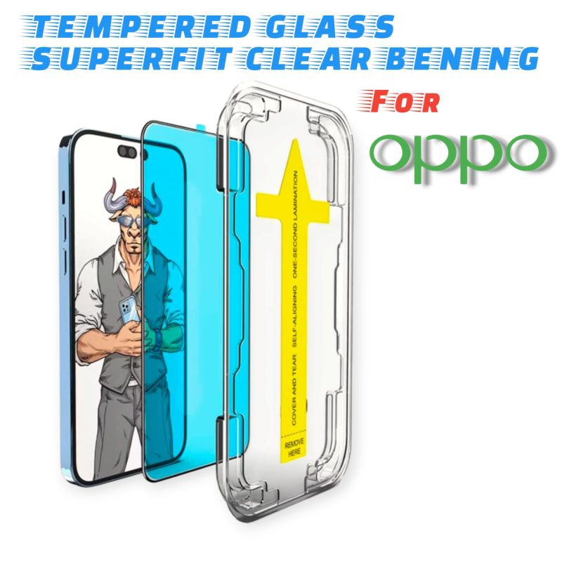 Tempered Glass Superfit Clear Bening Oppo A17 A17k A18 A31 2023 A32 A33 A38 A54 A55 A56 4g 5g Anti G