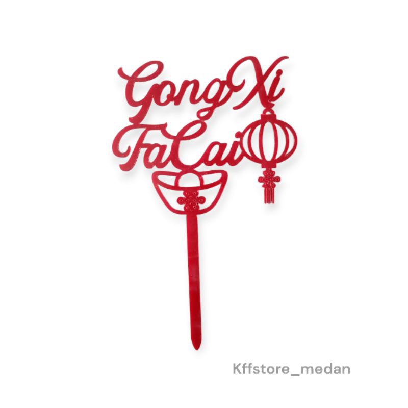 Topper Imlek Merah Gong Xi Fa cai (Pcs)