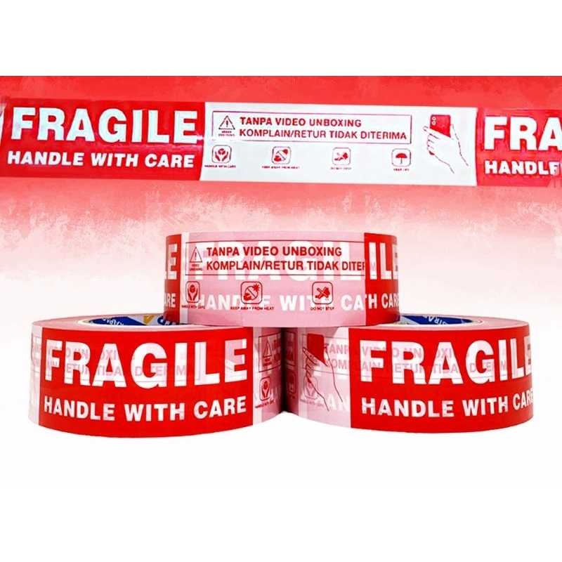 

Selotip flagile logo jangan di banting lakban 100 meter solatip unboxing