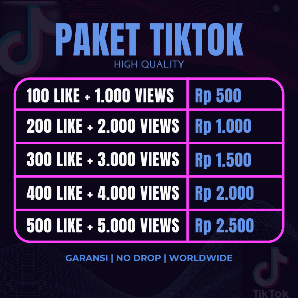 TIKTOK LIKES FAST TAMBAH LIKE FYP GLOBAL PENONTON VIEW TIKTOK HIGH QUALITY GARANSI