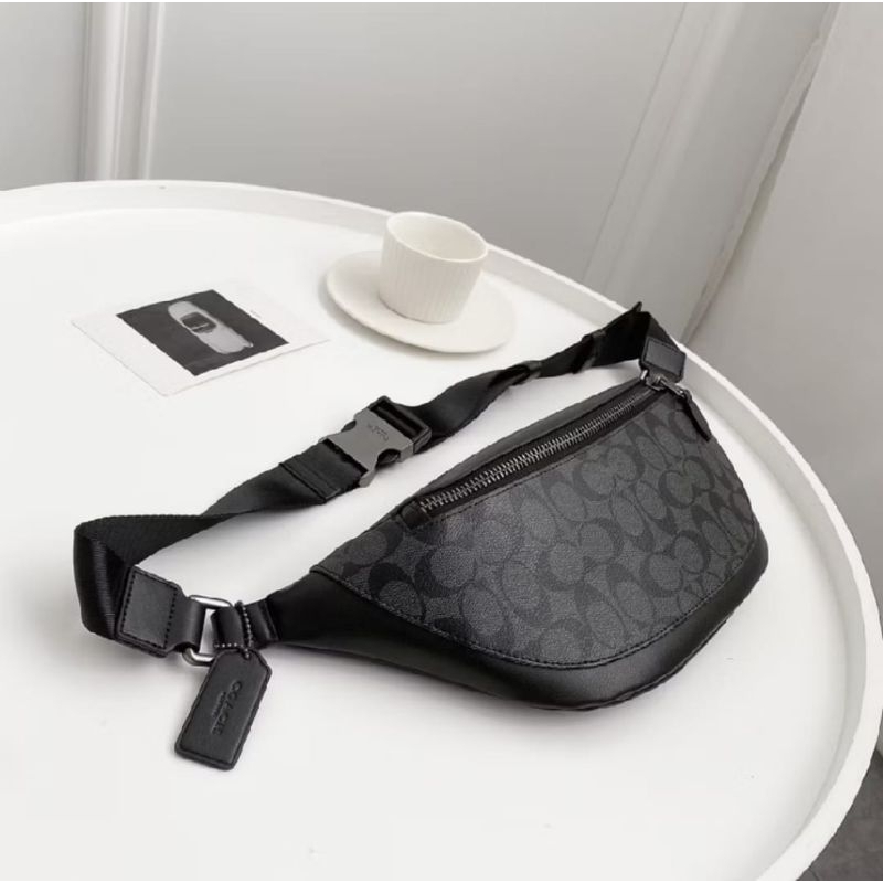 Man&Women 100% ORIGINAL WAISTBAG/ Tas Selempang Coach Hitam || Waistbag Background Classic Black